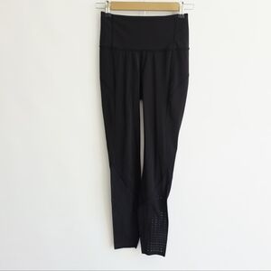 Lululemon Athletica Black Ankle Laser Cut High-Waisted Leggings Women's Size 4